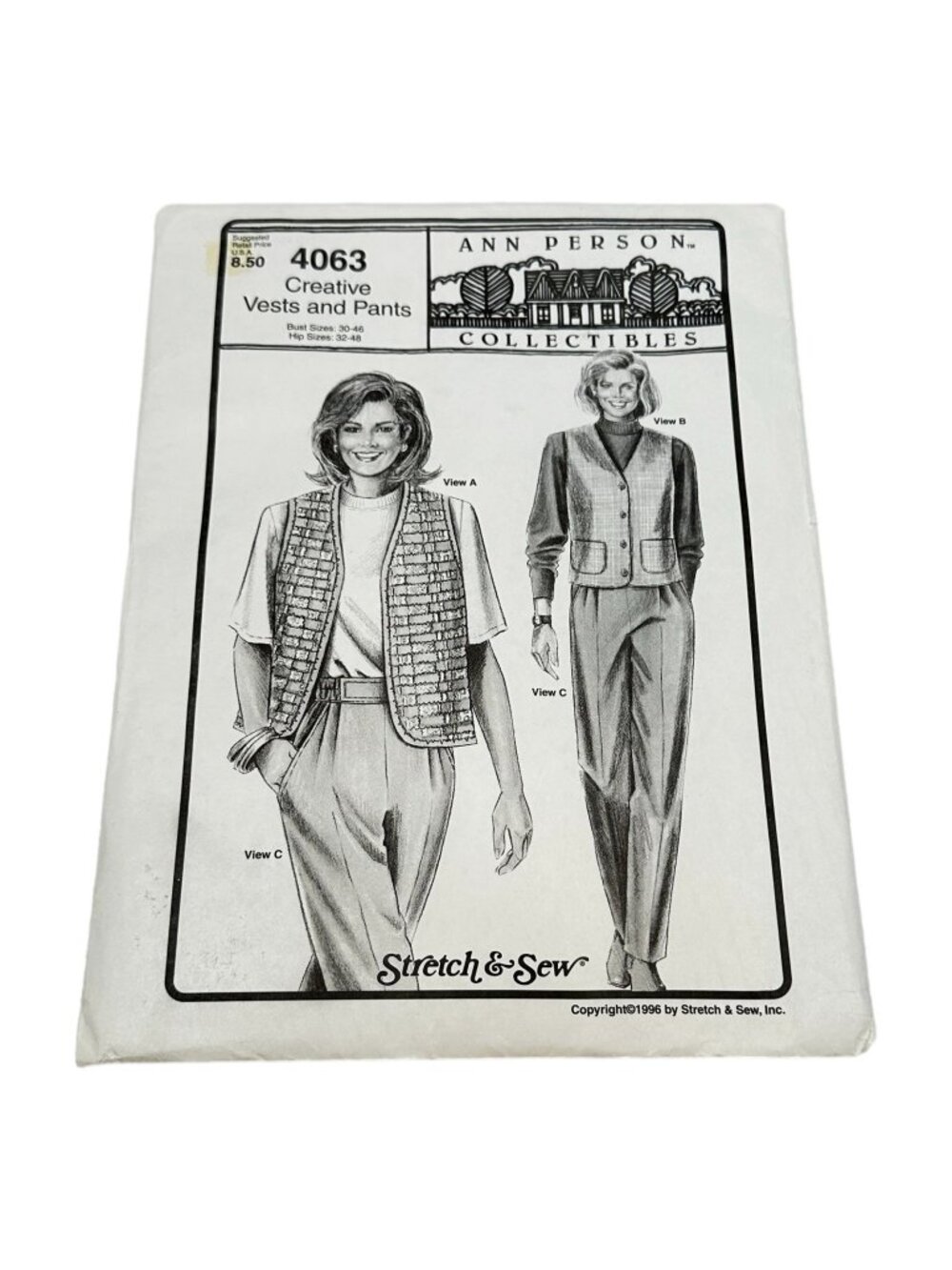 Stretch & Sew Sewing Pattern 4063 Pants Ann Person Pants 32 to 48 Loose Uncut